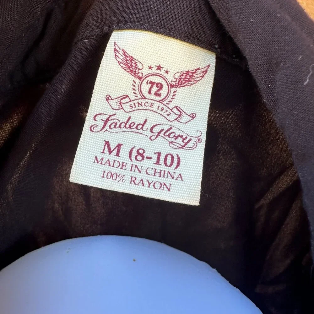 Faded Glory Long Black Sleeve Button Up Knee Length T-Shirt Dress SIze M - Picture 2 of 8